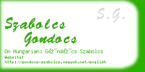 szabolcs gondocs business card